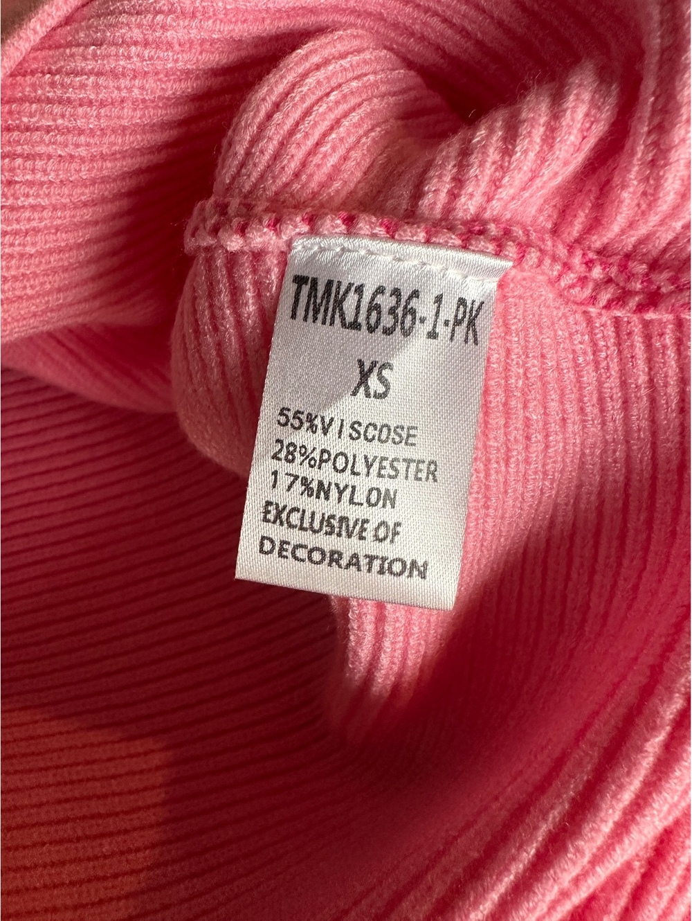 NWT THML Mock Neck Colorblock Knit Sweater Pink & Cream Women’s XS Oversized - Picture 8 of 10